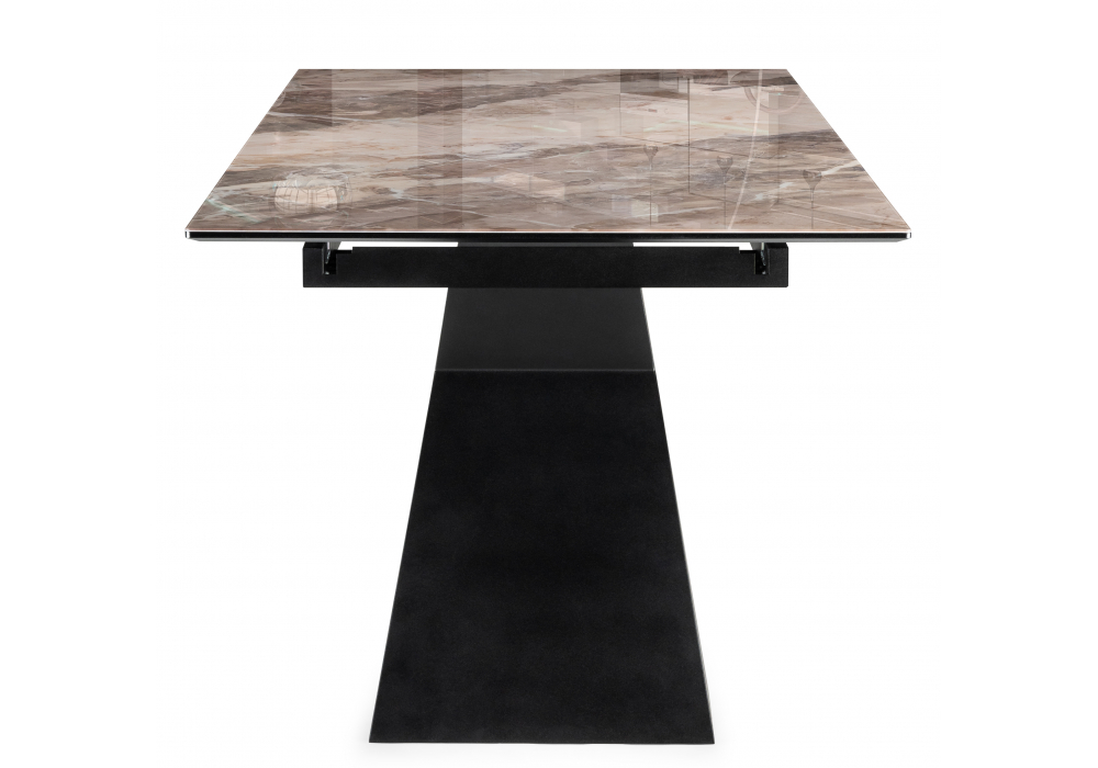 фото стол стеклянный раскладной woodville денхольм каталония / черный 588035 | 220svet.ru