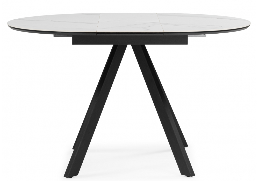 фото керамический стол раскладной woodville трейси 90 snow white / черный 664950 | 220svet.ru