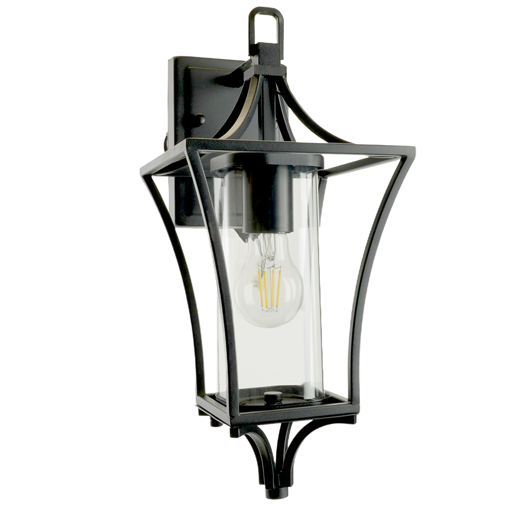 фото светильник садово-парковый feron pl731 на стену вниз  60w e27 230v, черный 51269 | 220svet.ru