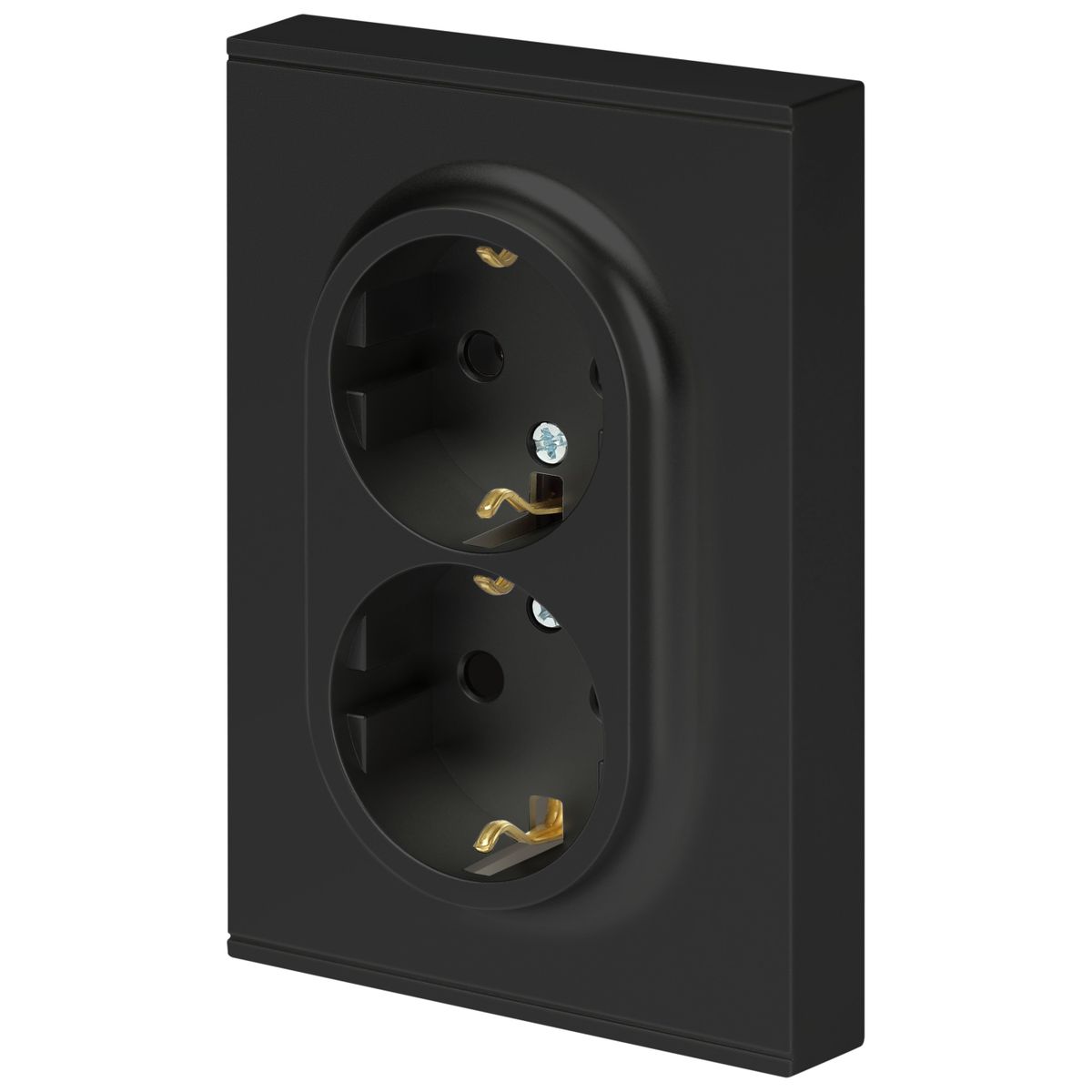 фото розетка эра arktik 16-2105-05 двойная с заземлением 2x2p+e schuko со шторками 16а-250в антрацит б0070458 | 220svet.ru