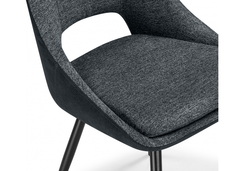 фото стул на металлокаркасе вращающийся woodville avianus темно-серый / черный 15877 | 220svet.ru