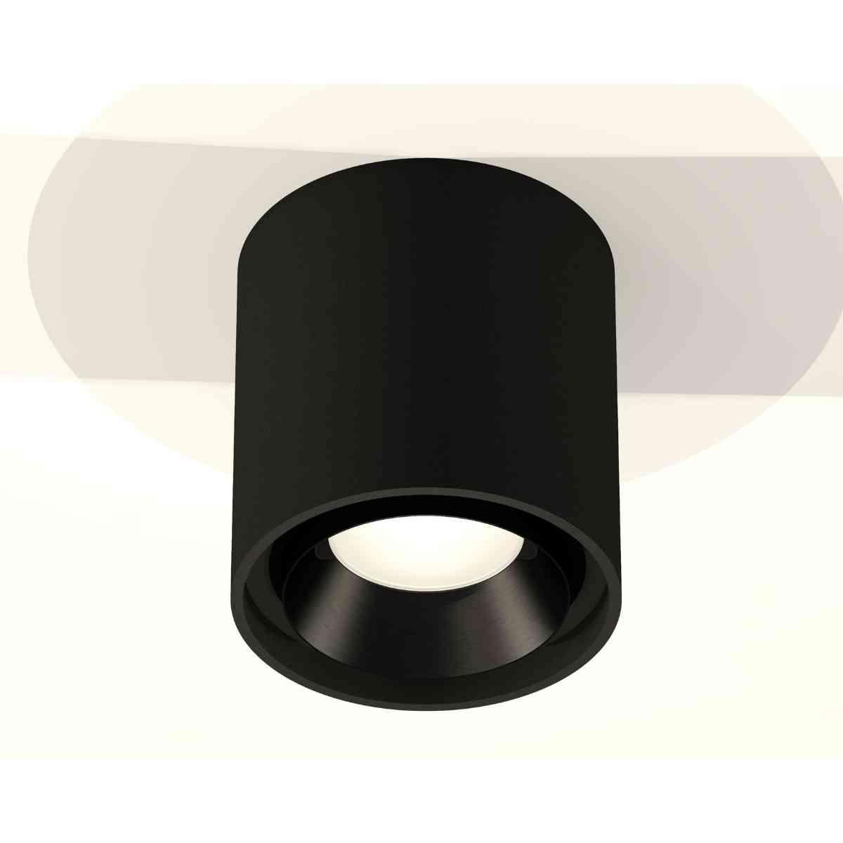 фото комплект накладного светильника ambrella light techno spot xs7723002 sbk/pbk черный песок/черный полированный (c7723, n7031) | 220svet.ru