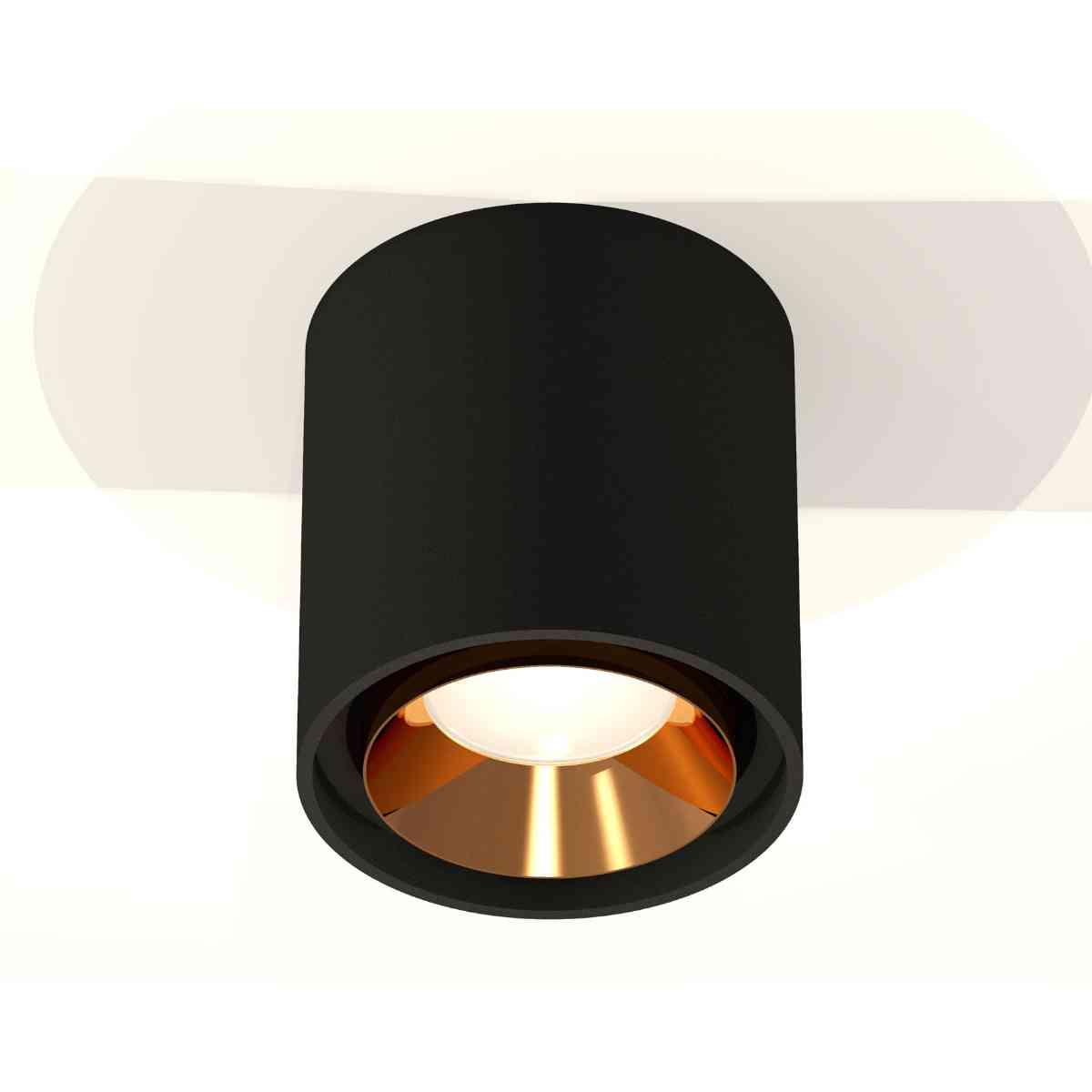 фото комплект накладного светильника ambrella light techno spot xs7723004 sbk/pyg черный песок/золото желтое полированное (c7723, n7034) | 220svet.ru