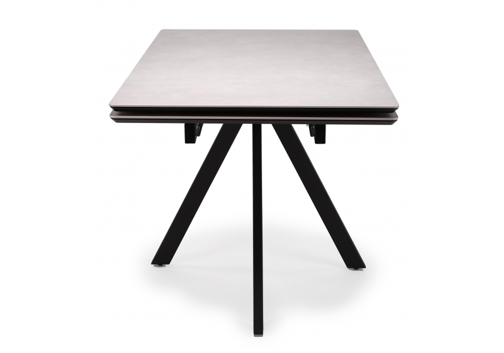 фото керамический стол раскладной 140(200)х80 woodville вилли серый / черный 625828 | 220svet.ru