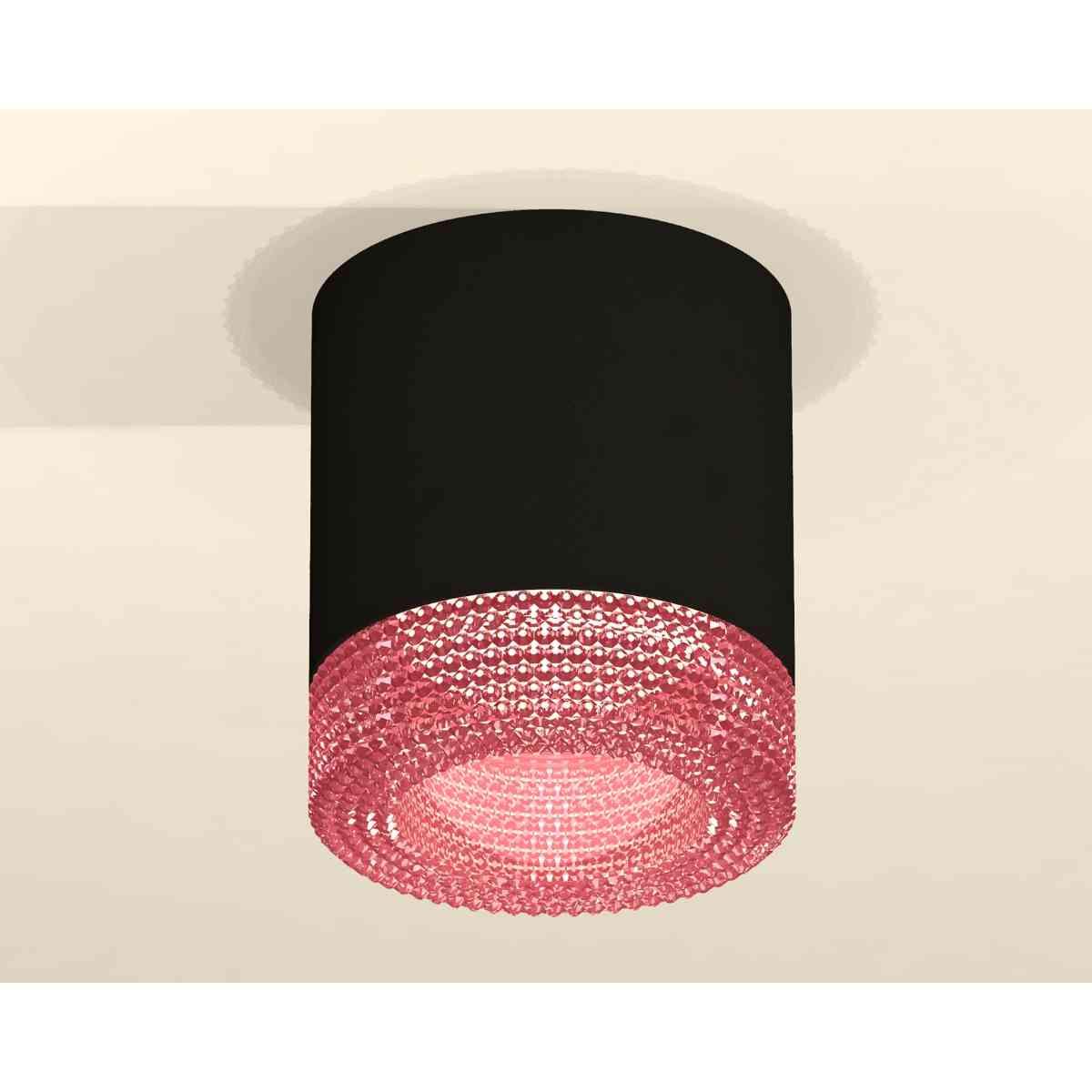 фото комплект накладного светильника ambrella light techno spot xs7402012 sbk/pi черный песок/розовый (c7402, n7193) | 220svet.ru