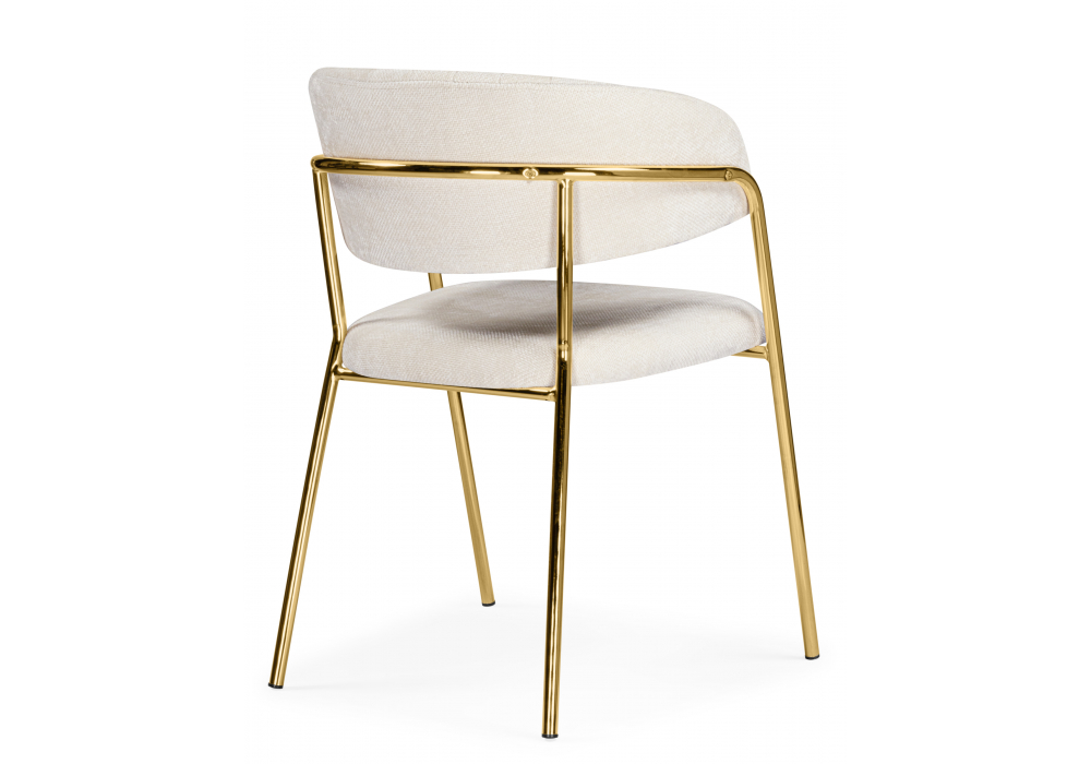 фото стул на металлокаркасе woodville kamelia белый / ткань золотые ножки 15899 | 220svet.ru