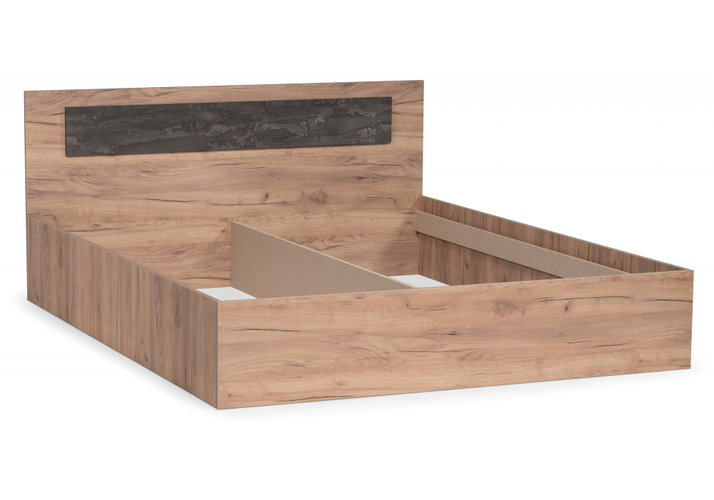 фото двуспальная кровать woodville taika дуб золотой / камень темный 499623 160х200 | 220svet.ru