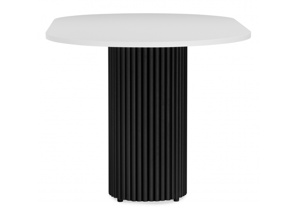 фото стол деревянный woodville барон белая пленка шагрень / черные ноги 620210 | 220svet.ru