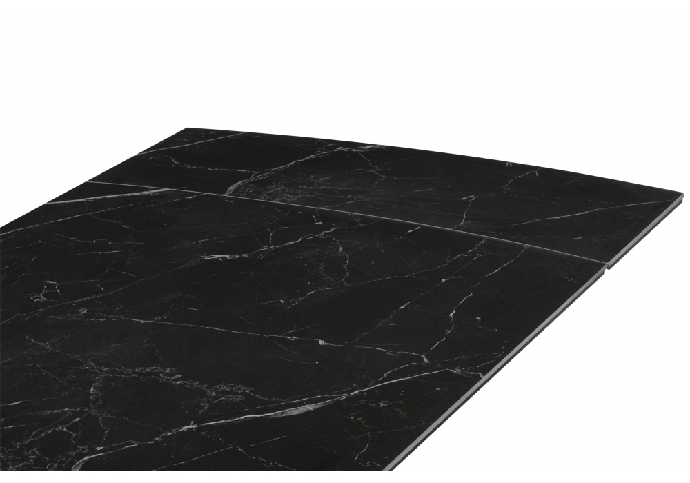 фото керамический стол раскладной woodville комильфо черный мрамор 621188 | 220svet.ru