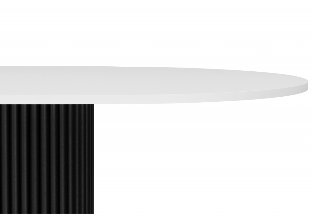 фото стол деревянный woodville барон белая пленка шагрень / черные ноги 620210 | 220svet.ru