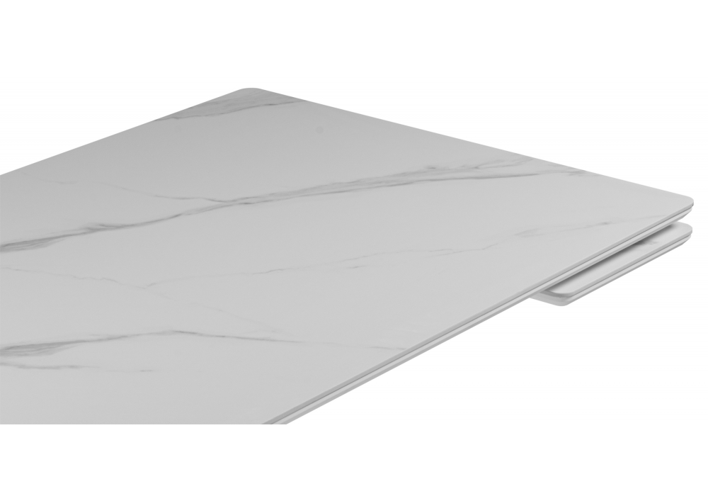 фото керамический стол раскладной 140 (200) х 80 woodville вилли белый 617084 | 220svet.ru