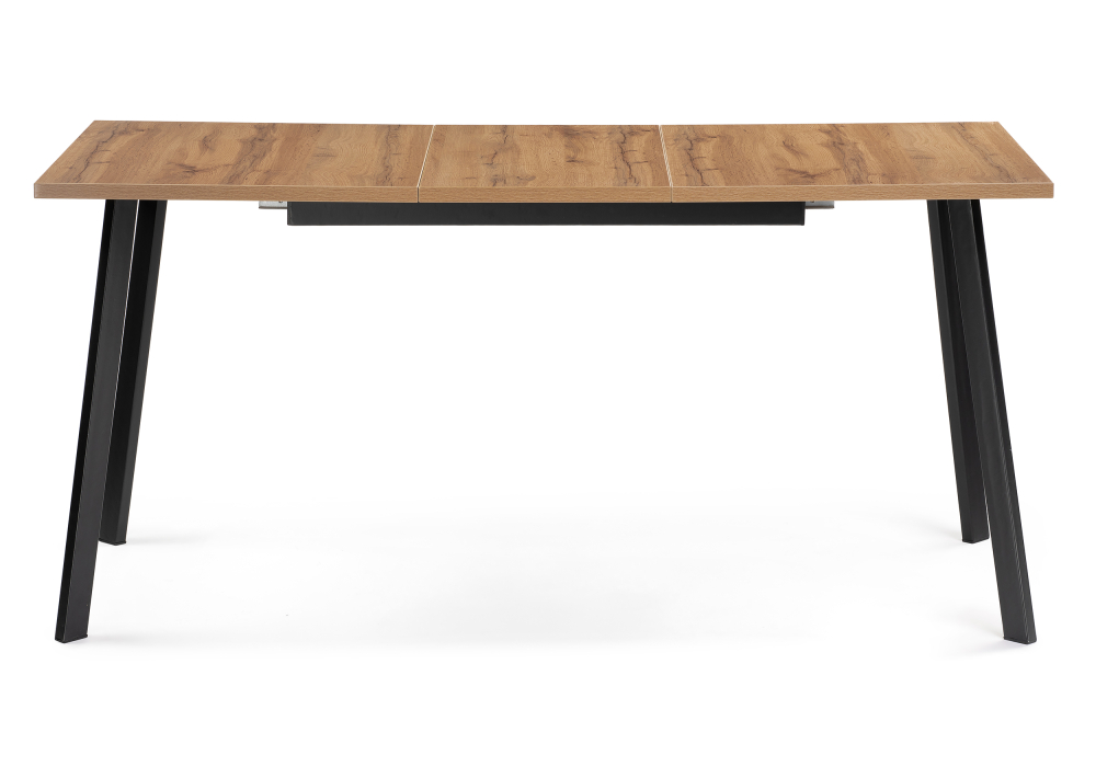 фото стол деревянный woodville колон лофт 120 25 мм дуб вотан / черный матовый 489606 | 220svet.ru