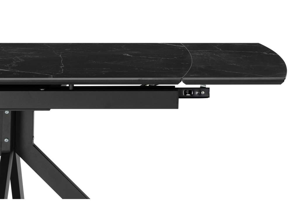 фото керамический стол раскладной woodville комильфо черный мрамор 621188 | 220svet.ru