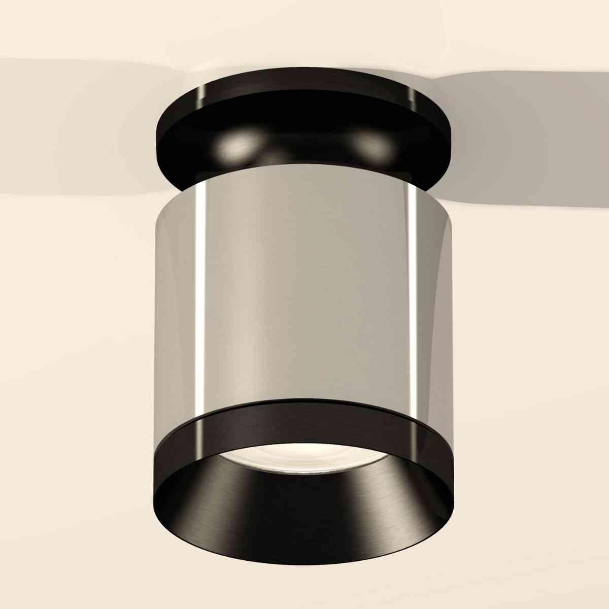 фото комплект накладного светильника ambrella light techno spot xs7405022 psl/pbk серебро полированное/черный полированный (n7926, c7405, n7031) | 220svet.ru