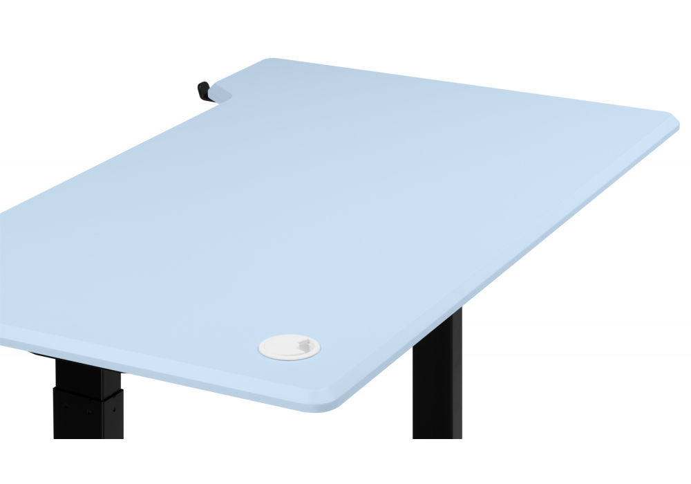 фото компьютерный стол с подъемным механизмом 140х80 woodville маркос голубой / черный 614604 | 220svet.ru