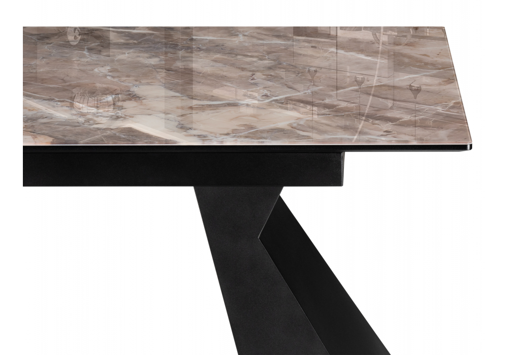 фото стол стеклянный раскладной woodville денхольм каталония / черный 588035 | 220svet.ru