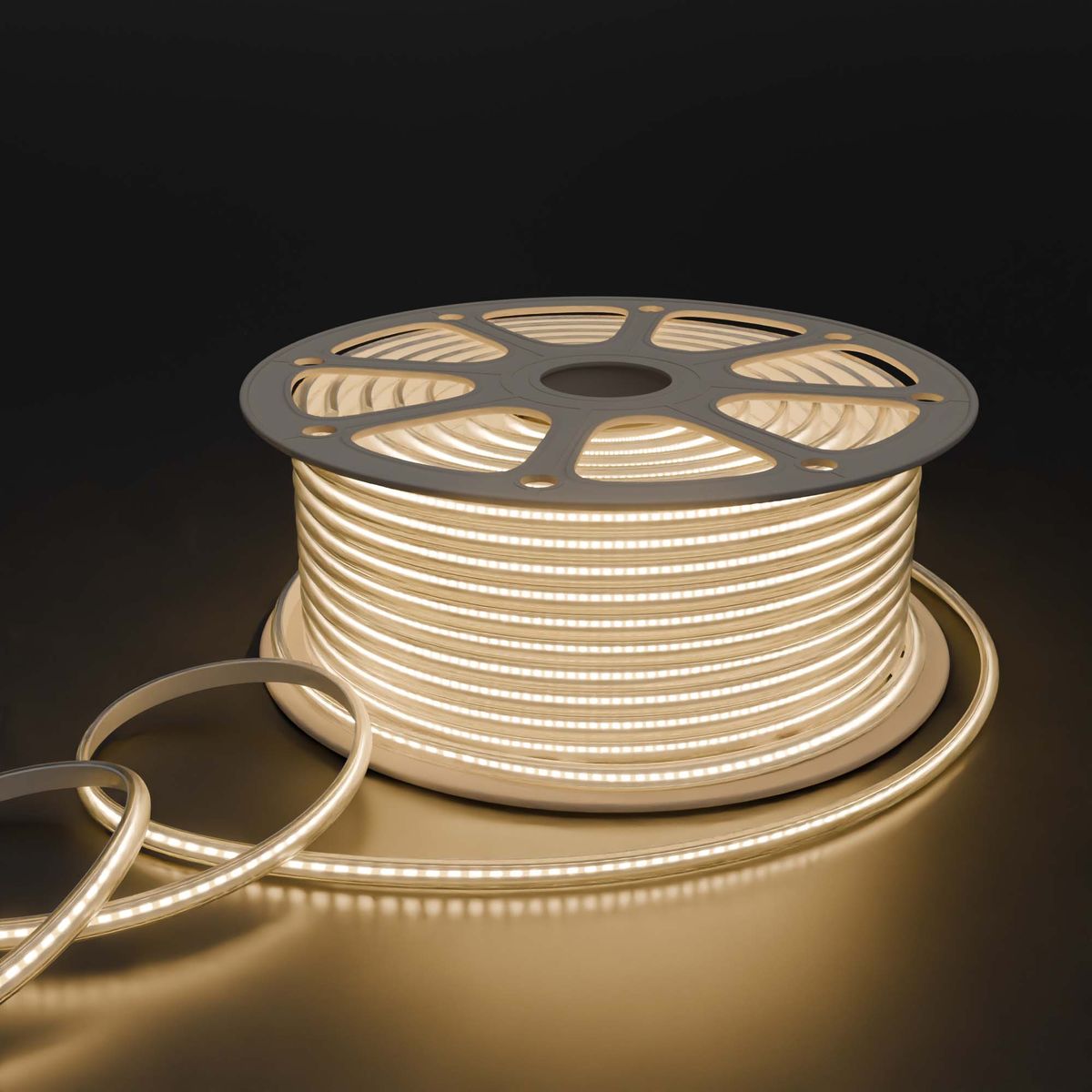 фото влагозащищенная лента apeyron 11w/m 288led/m cob белый 50m 17-55 | 220svet.ru