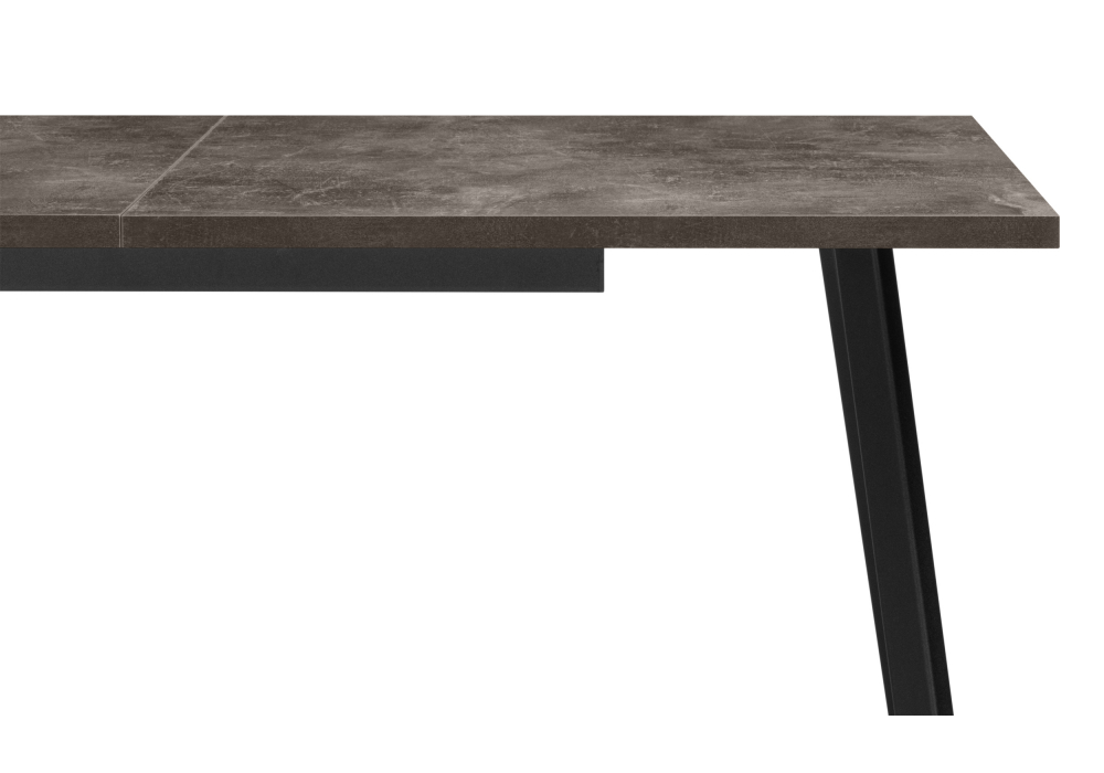 фото стол раскладной woodville кортни 117(157)x77 бетон темный / черный матовый 619219 | 220svet.ru