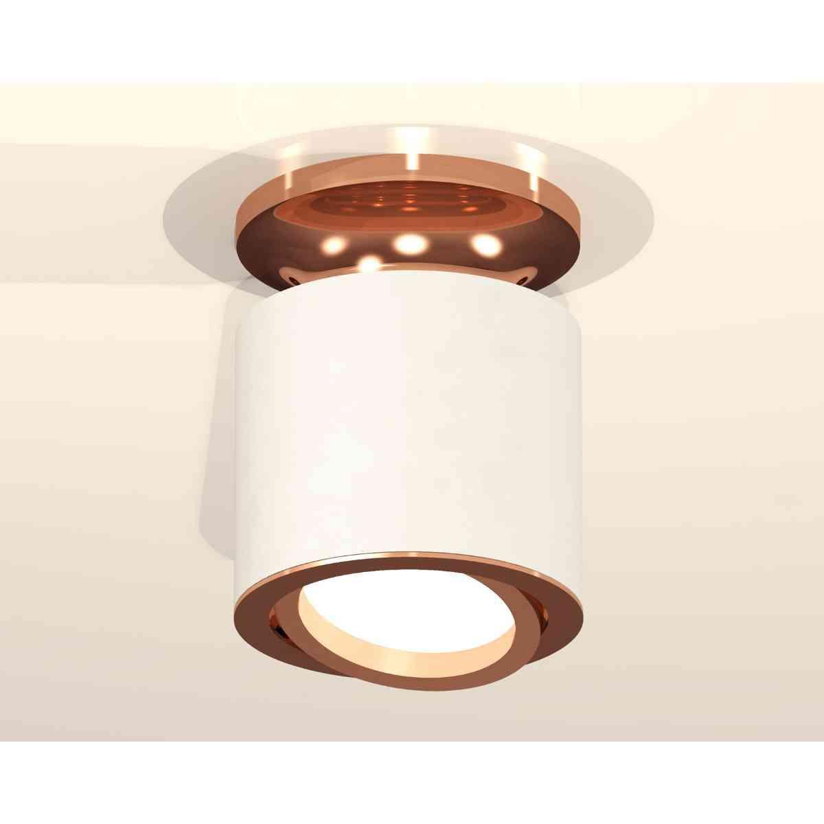 фото комплект накладного светильника ambrella light techno spot xs7401140 swh/ppg белый песок/золото розовое полированное (n7930, c7401, n7005) | 220svet.ru