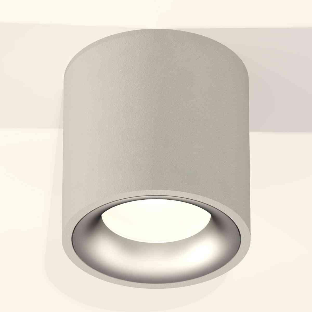 фото комплект накладного светильника ambrella light xs7533023 sgr/mch серый песок/хром матовый (c7533, n7013) | 220svet.ru