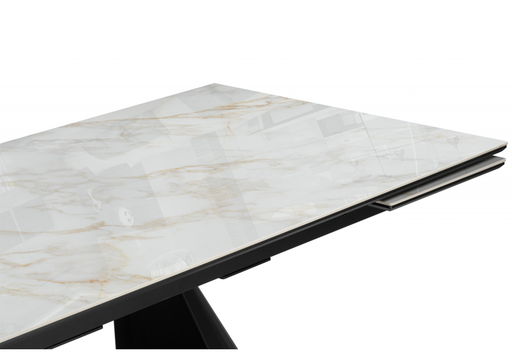 фото керамический стол раздвижной woodville шелтон 180(260)x90 carla larkin / черный 621513 | 220svet.ru