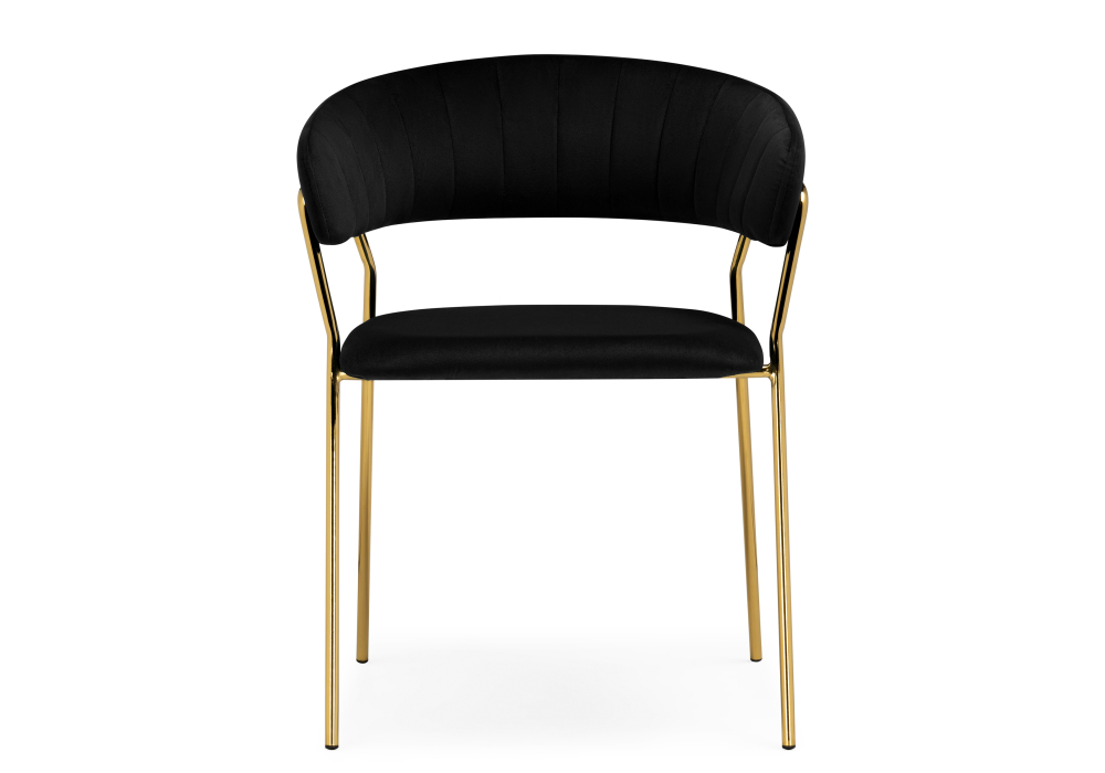фото стул на металлокаркасе woodville kamelia 1 черный /золотой15718 | 220svet.ru