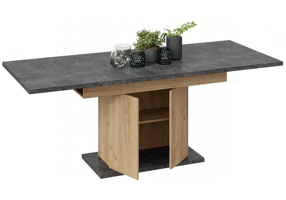 фото стол раскладной woodville детройт тип 1 дуб крафт золотой / ателье темное 550820 | 220svet.ru