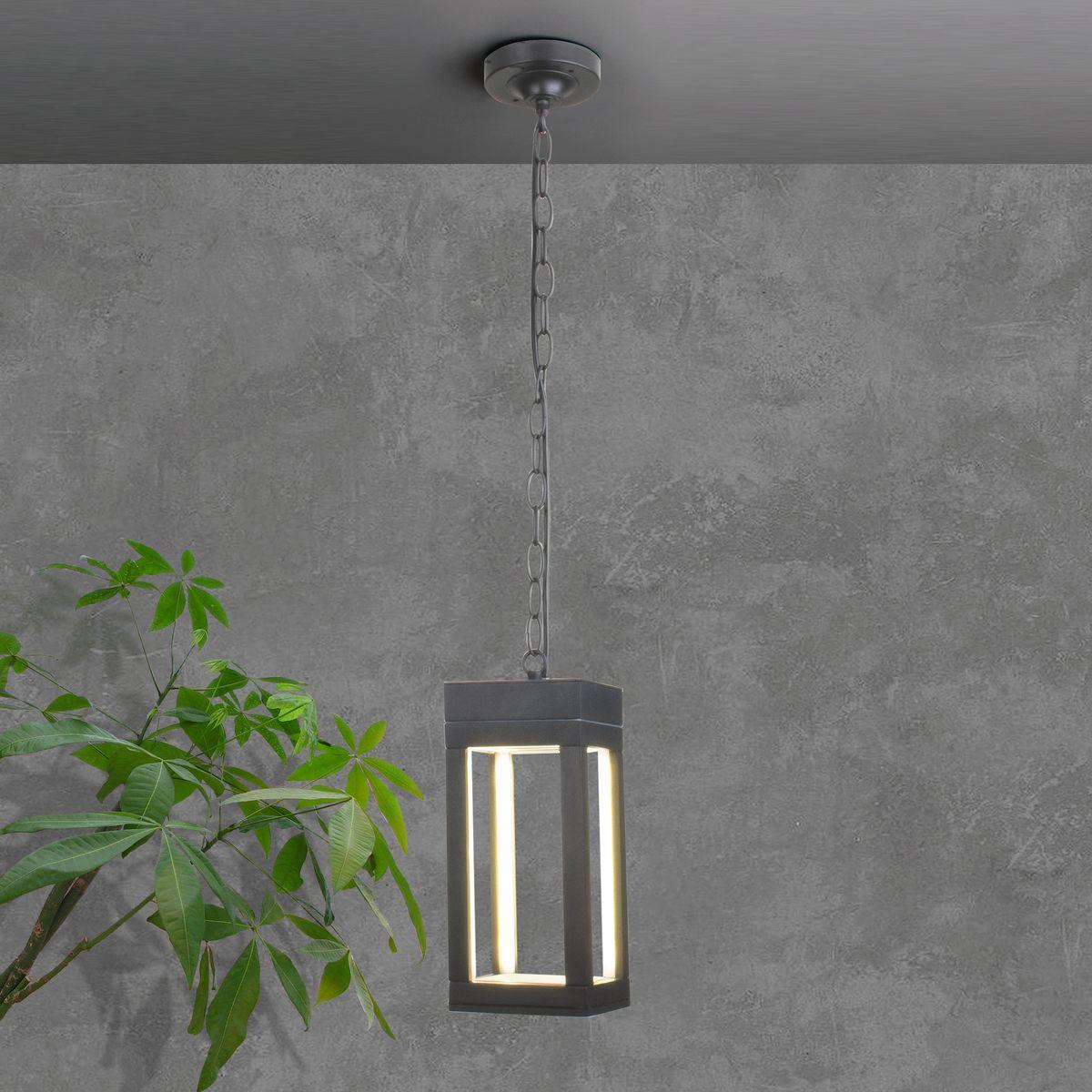 фото уличный подвесной светодиодный светильник elektrostandard 1528 techno led серый a051858 | 220svet.ru