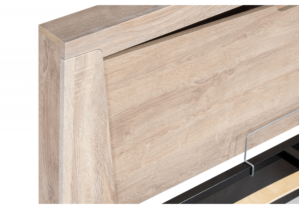 фото полутораспальная кровать 140х200 woodville магантия с пм парящая дуб баррик 533200 | 220svet.ru