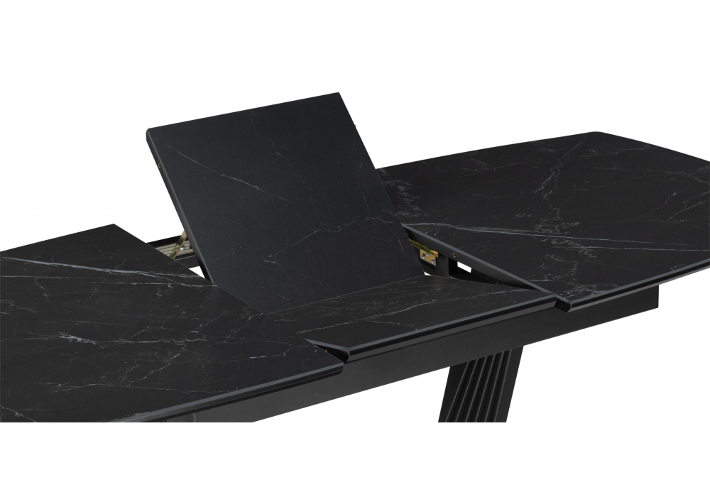 фото керамический стол раскладной 140(180)х80 woodville вейл черный мрамор shakespeare black / черный 612884 | 220svet.ru