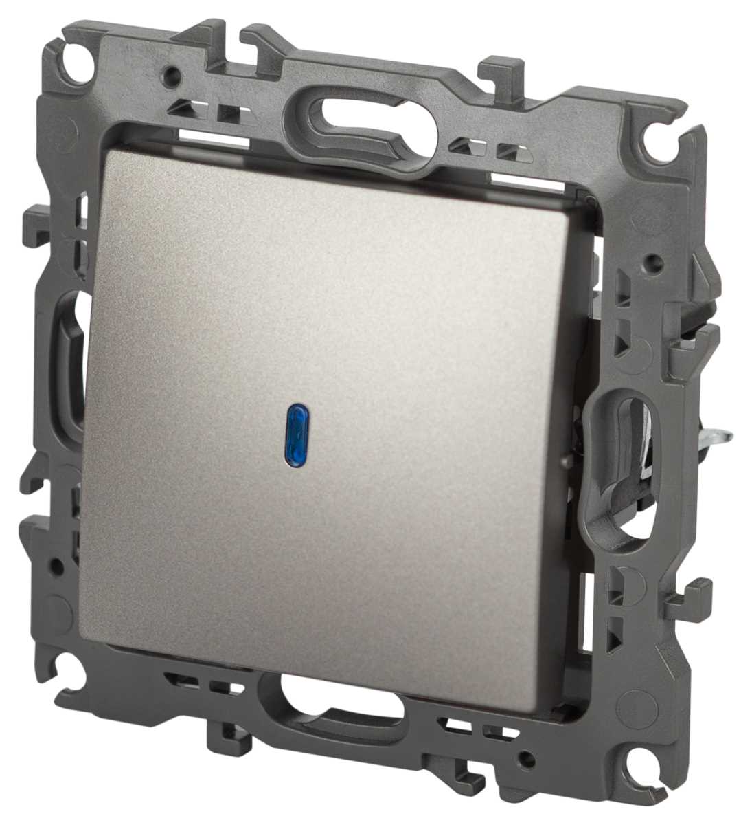 фото выключатель эра серия 12 12-1102-16 с подсветкой, 10ах-250в, титан б0065718 | 220svet.ru