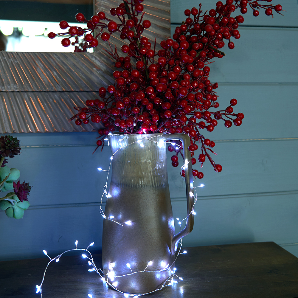 фото гирлянда кластер (на проволоке) feron cl584 линейная 12м 5000к, c питанием от сети 230v, прозрачный шнур 51448 | 220svet.ru