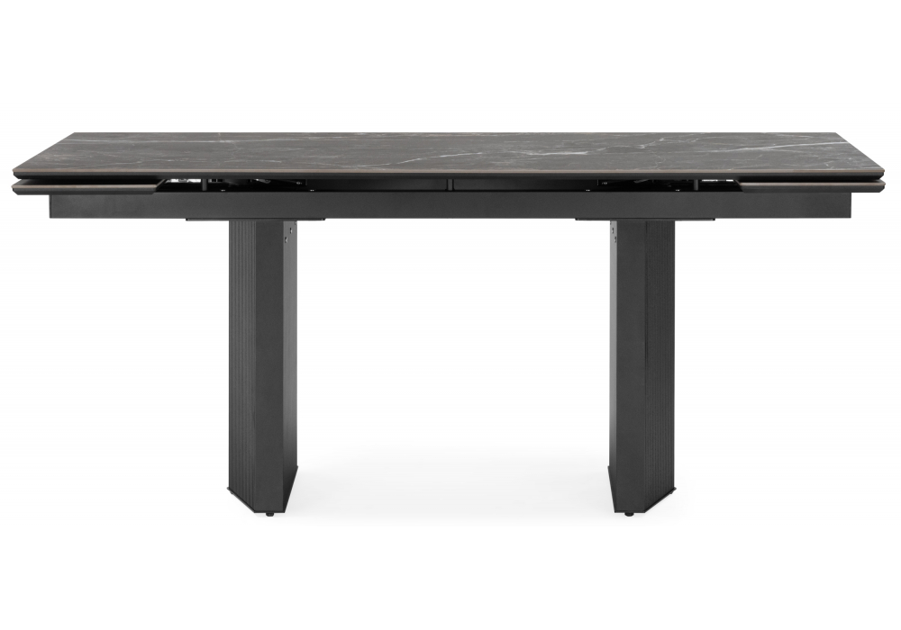 фото керамический стол раскладной woodville монерон 180x90 nero marquina / черный 621196 | 220svet.ru
