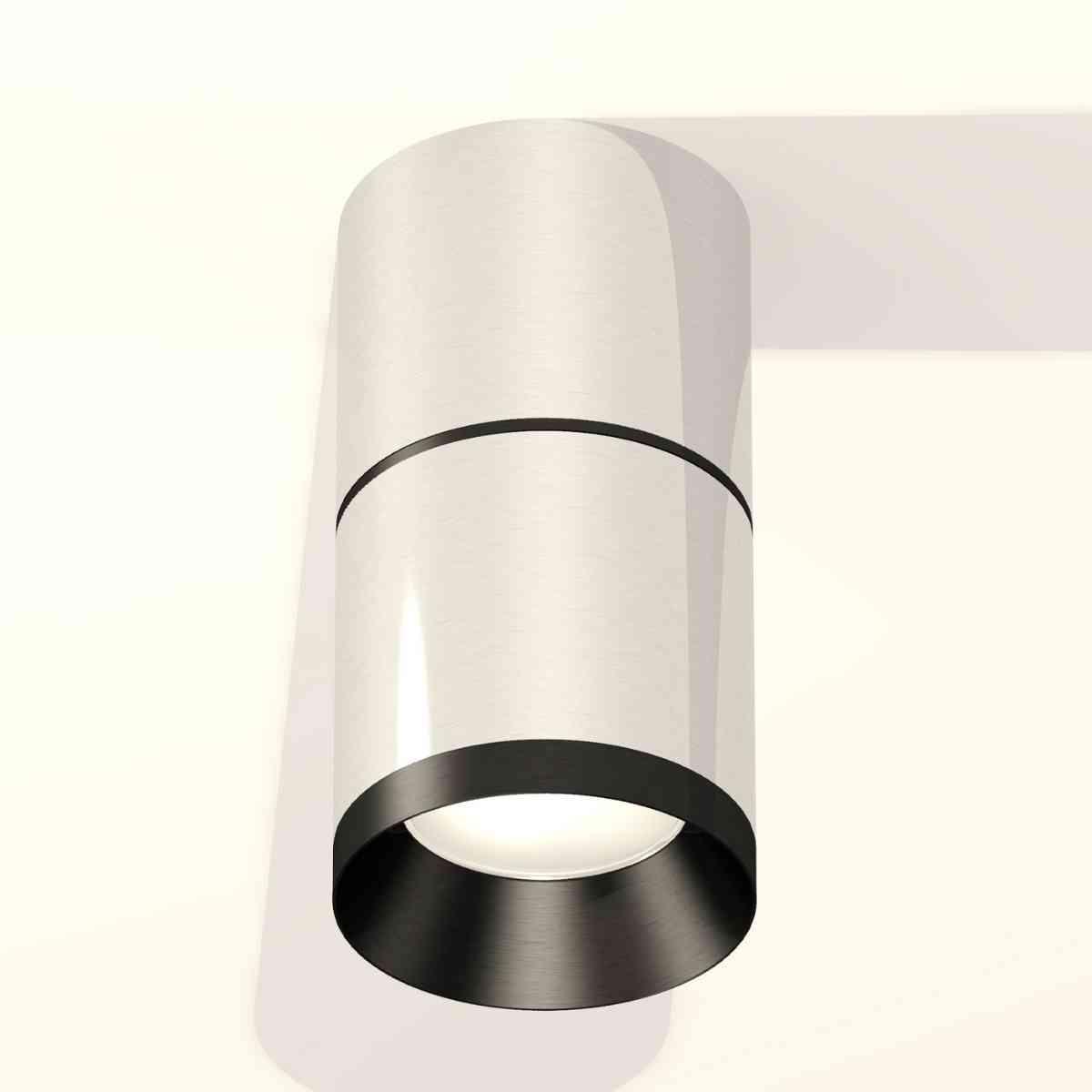 фото комплект накладного светильника ambrella light techno spot xs7405041 psl/pbk серебро полированное/черный полированный (c7405, a2071, c7405, n7031) | 220svet.ru