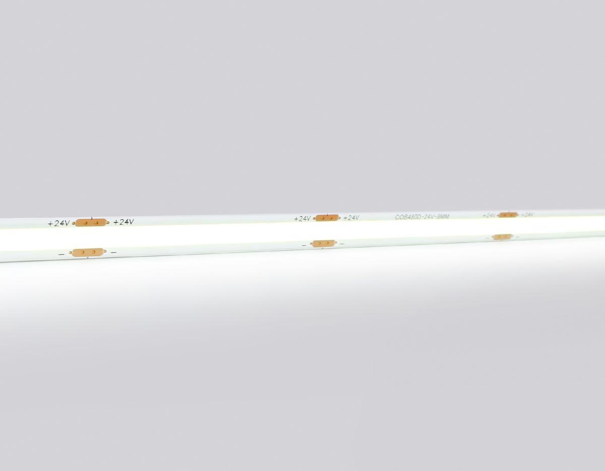 фото светодиодная лента холодный белый ambrella light 12w/m 480led/m cob 6500к 5m gs4703 | 220svet.ru