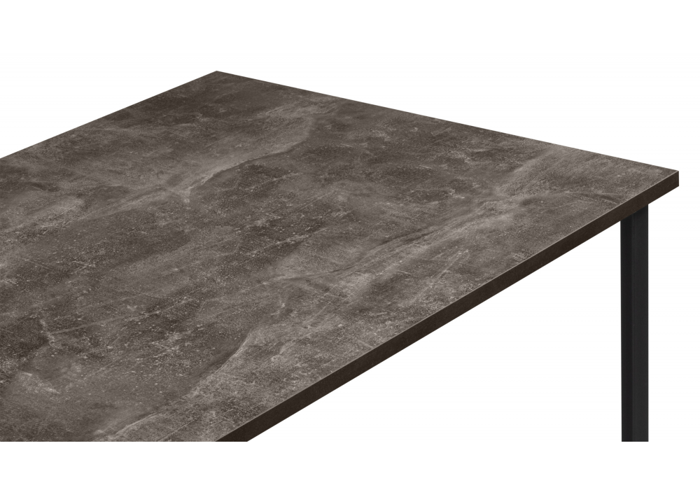 фото стол деревянный woodville лиман 117х77 бетон темный / черный матовый 615154 | 220svet.ru
