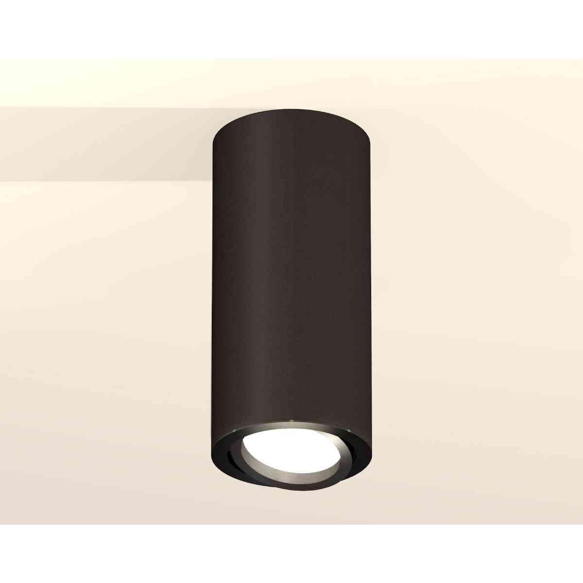 фото комплект накладного светильника ambrella light techno spot xs7443002 sbk/pbk черный песок/черный полированный (c7443, n7002) | 220svet.ru