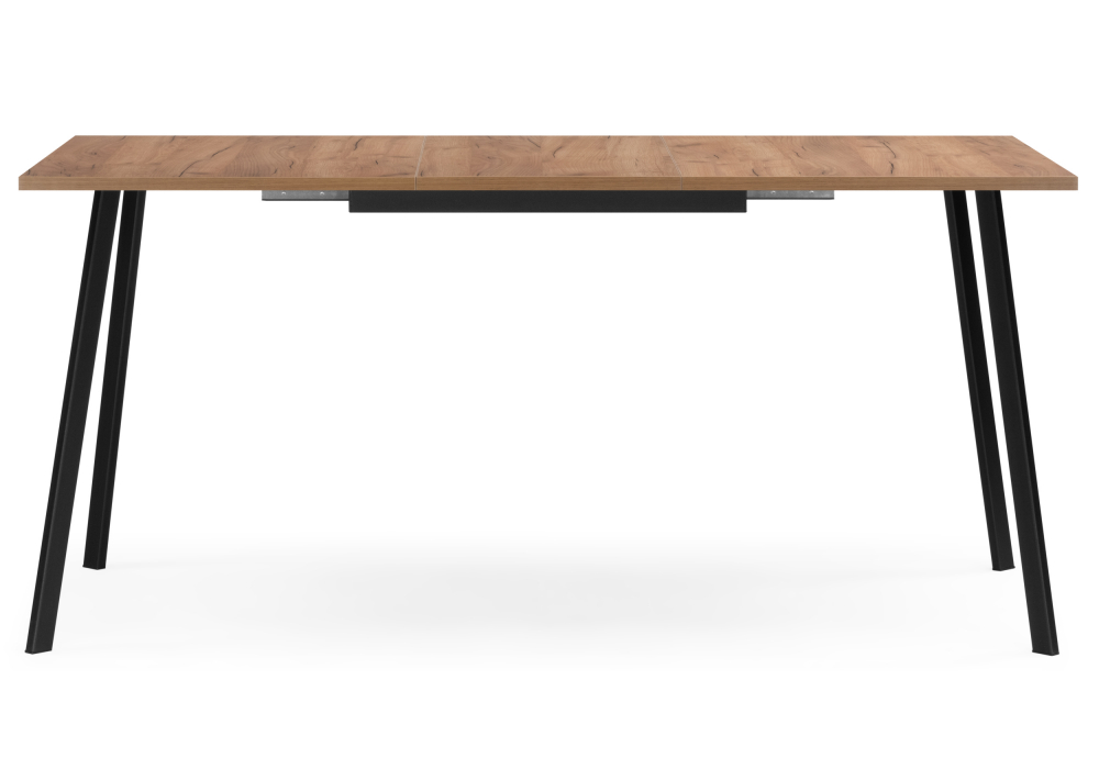 фото стол деревянный раскладной 120 -160x80 woodville кортни дуб крафт золотой / черный матовый 619216 | 220svet.ru