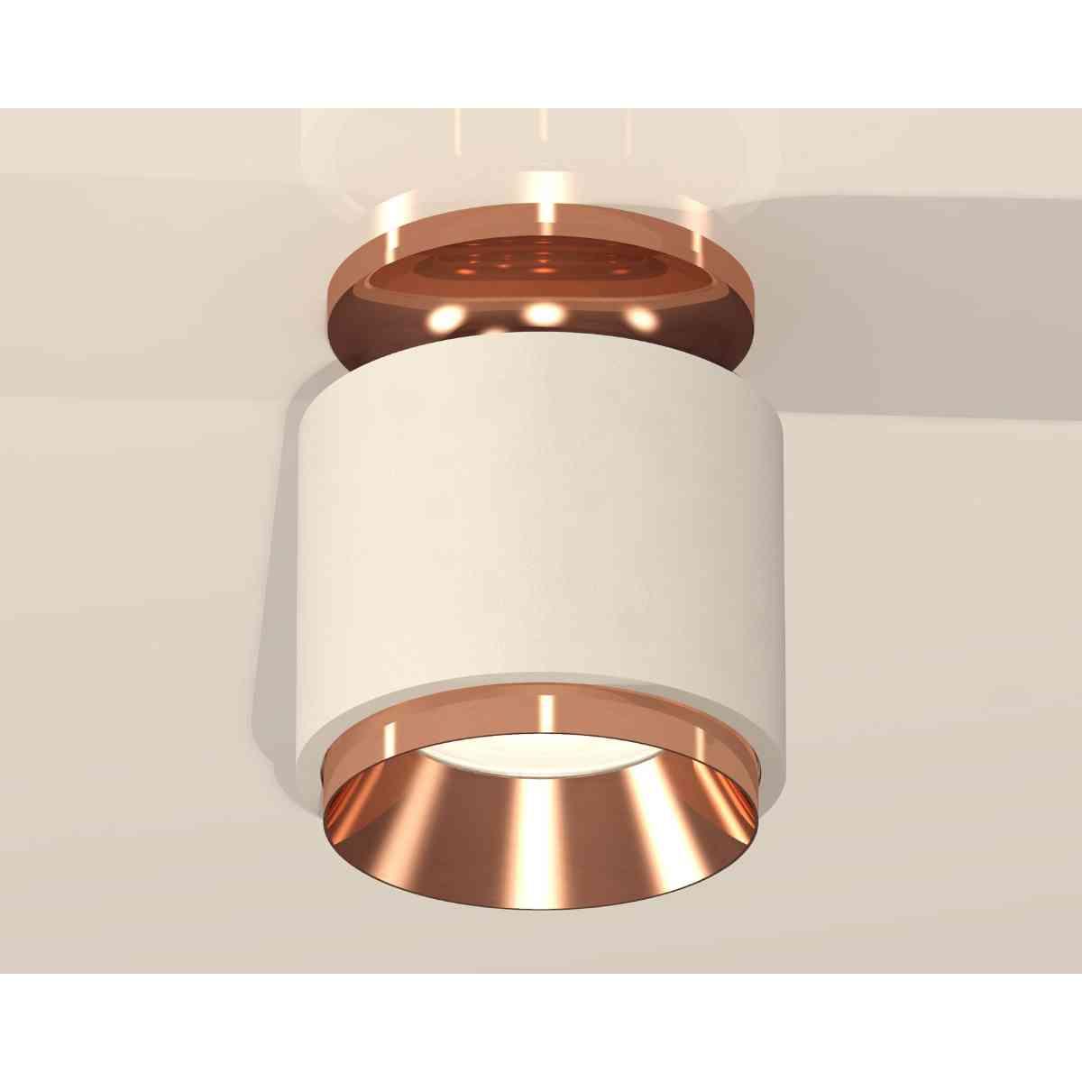 фото комплект накладного светильника ambrella light xs7510140 swh/ppg белый песок/золото розовое полированное (n7930, c7510, n7035) | 220svet.ru