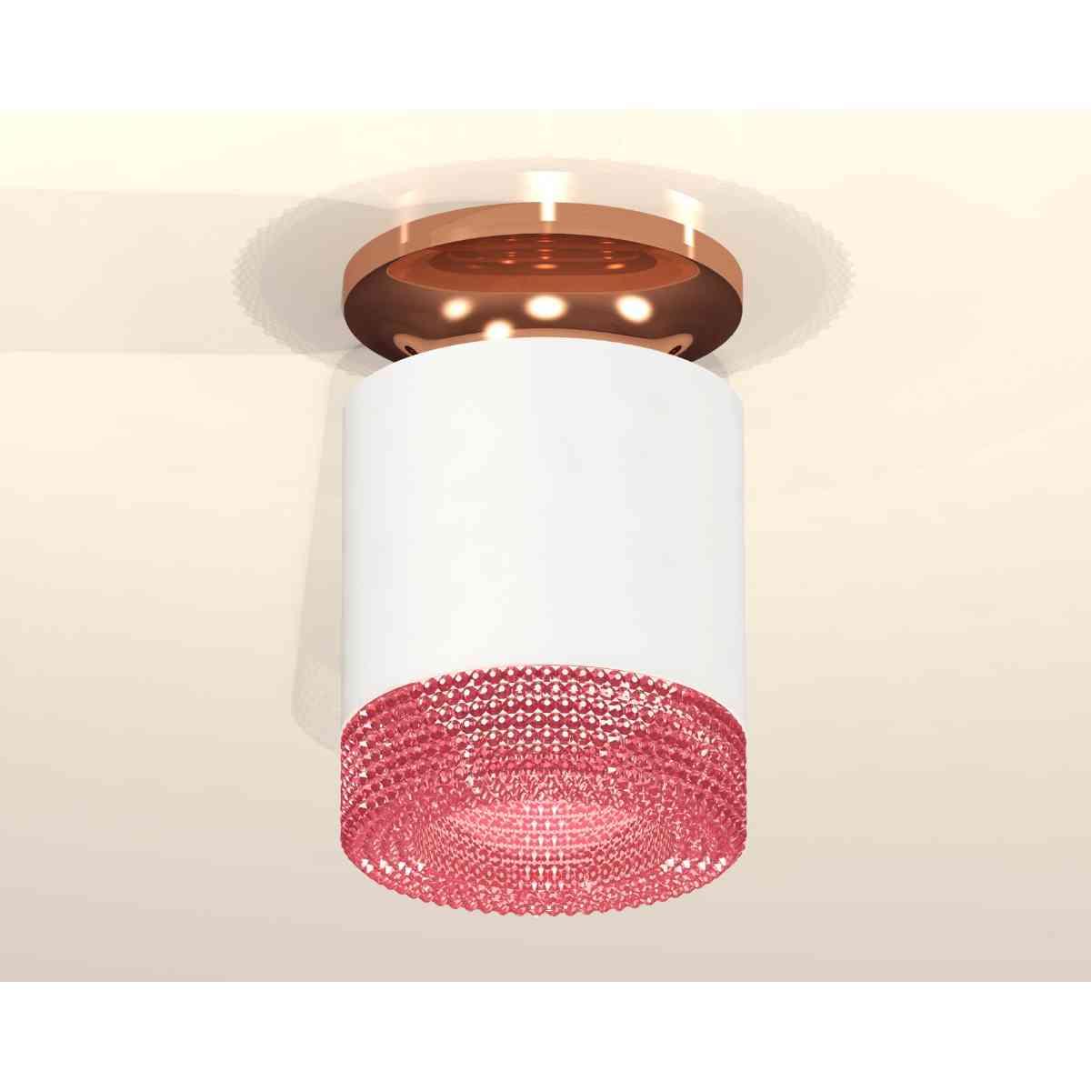 фото комплект накладного светильника ambrella light techno spot xs7401143 swh/ppg/pi белый песок/золото розовое полированное/розовый (n7930, c7401, n7193) | 220svet.ru