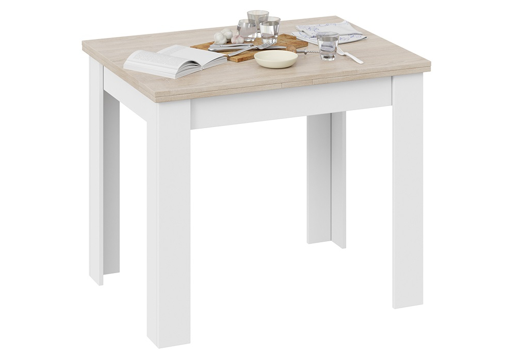 фото стол раскладной woodville промо тип 3 белый / дуб сонома светлый 460476 | 220svet.ru