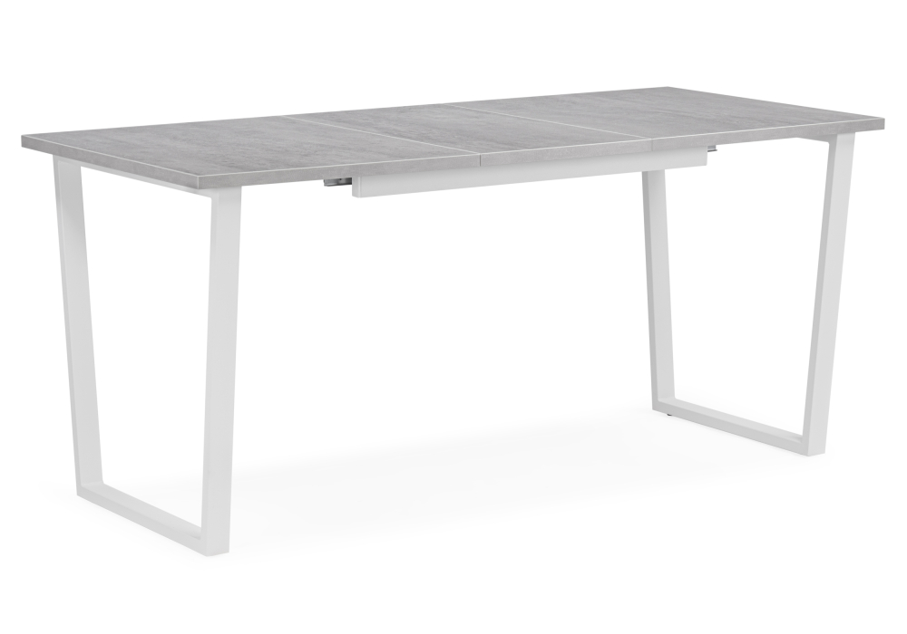 фото стол деревянный woodville лота лофт 120 25 мм бетон / белый матовый 489648 | 220svet.ru