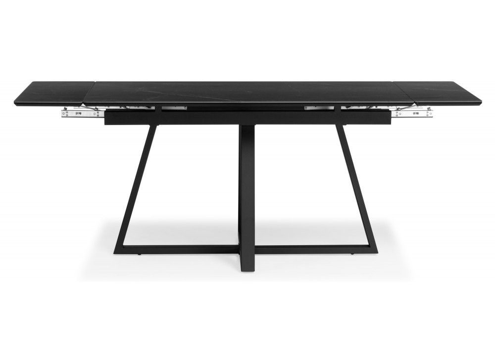 фото керамический стол раскладной 120(180)х80 woodville памелла 120 (180) х 80 черный мрамор 622883 | 220svet.ru