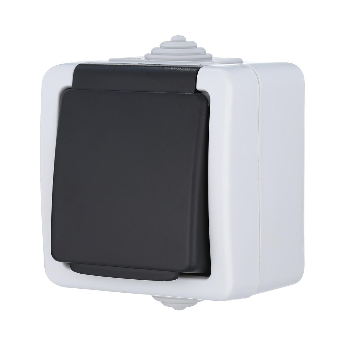 фото розетка lk studio одинарная с з/к, ef600g, 16a (серый) 80007 | 220svet.ru