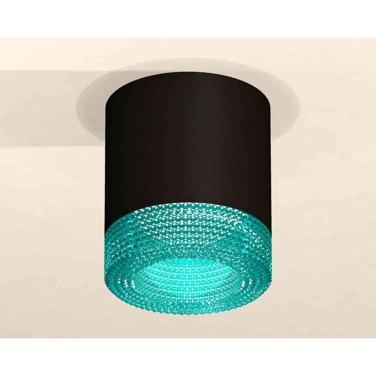 фото комплект накладного светильника ambrella light techno spot xs7402013 sbk/bl черный песок/голубой (c7402, n7194) | 220svet.ru