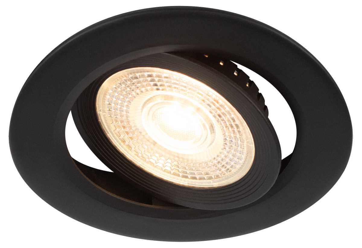 фото светильник светодиодный встраиваемый эра kl led 25a-5 3k bk 5вт 3000к круглый поворотный черный б0068164 | 220svet.ru
