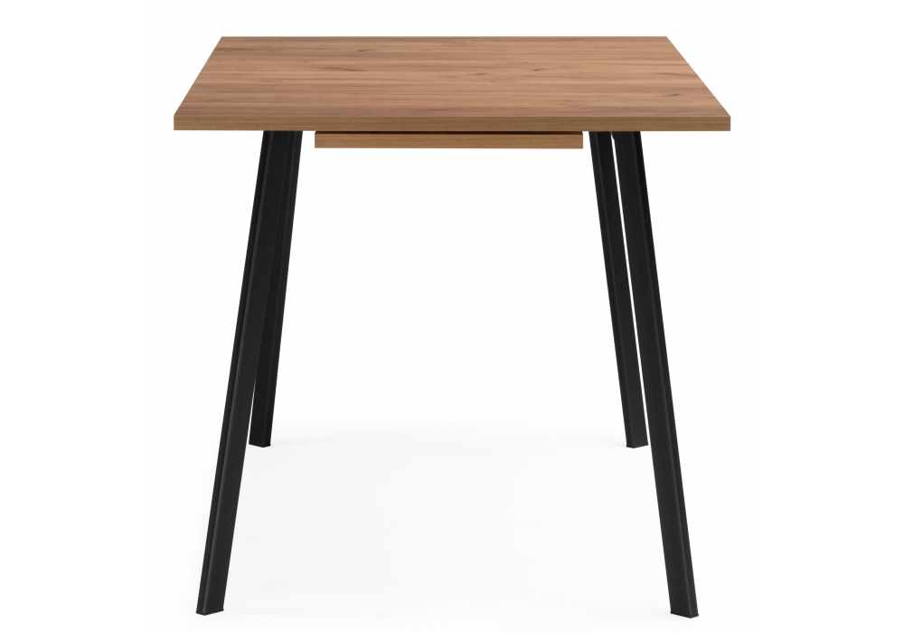 фото стол деревянный раскладной 120 -160x80 woodville кортни дуб крафт золотой / черный матовый 619216 | 220svet.ru