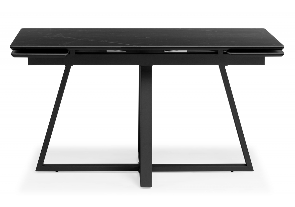 фото керамический стол раскладной woodville памелла 140(200)х80 черный мрамор shakespeare black 612194 | 220svet.ru