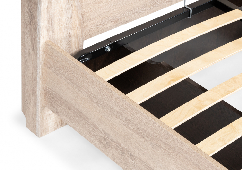 фото двуспальная кровать 160х200 woodville магантия с пм парящая дуб баррик 564779 | 220svet.ru