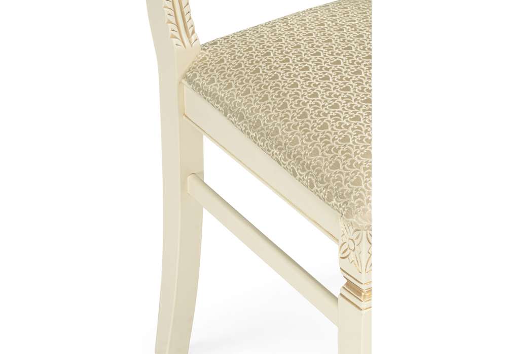 фото стул деревянный woodville roy слоновая кость / золото патина 621204 | 220svet.ru